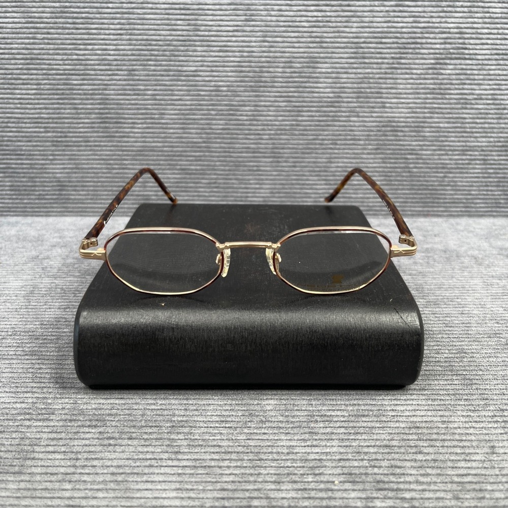 Neostyle Academic 80 y2k Eyeglasses Gold Tortoise Oval Frames 48-21-140 vtg